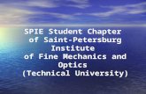 SPIE Student Chapter of Saint-Petersburg Institute of Fine Mechanics and Optics (Technical University)