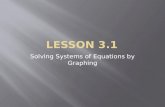 Solving Systems of Equations by Graphing.  I can:  Solve systems of equations by graphing  Determine whether a system of equations is consistent and.