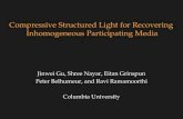 Compressive Structured Light for Recovering Inhomogeneous Participating Media Jinwei Gu, Shree Nayar, Eitan Grinspun Peter Belhumeur, and Ravi Ramamoorthi.