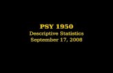PSY 1950 Descriptive Statistics September 17, 2008.