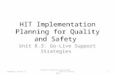 Unit 8.3: Go-Live Support Strategies HIT Implementation Planning for Quality and Safety Component 12/Unit 81 Health IT Workforce Curriculum Version 1.0/Fall.