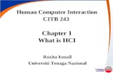 Human Computer Interaction CITB 243 Chapter 1 What is HCI Rozita Ismail Universiti Tenaga Nasional.