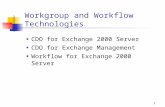 1 Workgroup and Workflow Technologies CDO for Exchange 2000 Server CDO for Exchange Management Workflow for Exchange 2000 Server.