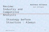 ©2008 Prentice Hall 5-1 Business Alliance Sean Gallagher Review: Industry and Competitor Analysis Strategy before Structure : Always.