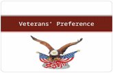 Veterans’ Preference. Course Objectives After this training you will be able to:  Define Veterans’ Preference  Understand Veterans’ Preference Law