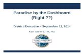 Paradise by the Dashboard (Right ??) District Executive – September 13, 2014 Ken Tanner DTM, PID.