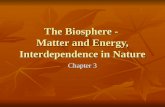 The Biosphere - Matter and Energy, Interdependence in Nature Chapter 3.