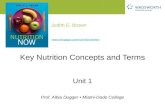 Judith E. Brown  Prof. Albia Dugger Miami-Dade College Key Nutrition Concepts and Terms Unit 1.