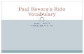 MRS. CONTI ENGLISH 9 & 10 Paul Revere’s Ride Vocabulary.