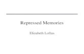 Repressed Memories Elizabeth Loftus. “Derepressed memories” Loftus opens with several examples of court cases that involve “derepressed memories” What.