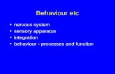Behaviour etc nervous system sensory apparatus integration behaviour - processes and function.