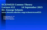 ECEN4523 Commo Theory Lecture #12 14 September 2015 Dr. George Scheets  n Read Chapter 4.1 – 4.2 n Problems: