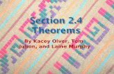 Section 2.4 Theorems By Kacey Olver, Tom Jubon, and Laine Murphy.