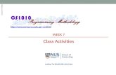 Http://cs1010/ WEEK 7 Class Activities Lecturer’s slides.