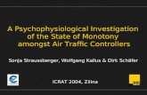 A Psychophysiological Investigation of the State of Monotony amongst Air Traffic Controllers ICRAT 2004, Zilina Sonja Straussberger, Wolfgang Kallus &