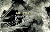 Week 3 term 3.  Mineral: is a naturally occurring, inorganic solid that has a crystal structure and a definite chemical composition.  Naturally occurring.