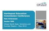 Hartlepool Education Commission Conference Tom Grieveson Senior HMI Ofsted North East, Yorkshire and Humber Region – May 2014.