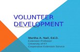 VOLUNTEER DEVELOPMENT EXPANDING YOUR OUTREACH Martha A. Nall, Ed.D. Extension Professor University of KY Cooperative Extension Service.
