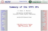 Summary of the SFPS XPs R. Raman, D. Mueller University of Washington Princeton Plasma Physics Laboratory and the NSTX Research Team FY09 NSTX Results.