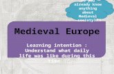 Medieval Europe Learning intention : Understand what daily life was like during this time Do you already know anything about Medieval society??