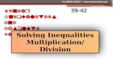 Linear Inequalities And Absolute Value Solving Inequalities Multiplication/Division 39-42 “ALGEBRA SWAG”  “ALGEBRA SWAG” - .