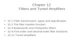 Chapter 12 Filters and Tuned Amplifiers 12.1 Filter transmission, types and specification 12.2 The filter trasnfer function 12.3 Butterworth and Chebyshev.