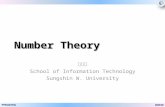 Number Theory 이재원 School of Information Technology Sungshin W. University.