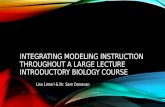 INTEGRATING MODELING INSTRUCTION THROUGHOUT A LARGE LECTURE INTRODUCTORY BIOLOGY COURSE Lisa Limeri & Dr. Sam Donovan.