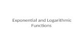Exponential and Logarithmic Functions. Exponential Functions Vocabulary – Exponential Function – Base (Common Ratio) – Growth (Appreciation) – Decay (Depreciation)