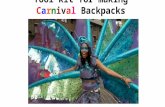 Tool kit for making Carnival Backpacks. First, talk about Carnivals then choose a theme.
