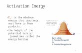 Activation Energy E a : is the minimum energy that reactants must have to form products. the height of the potential barrier (sometimes called the energy.