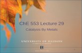 ChE 553 Lecture 29 Catalysis By Metals 1. Objective Apply what we have learned to reactions on metal surfaces 2.