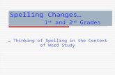 Spelling Changes… 1 st and 2 nd Grades … Thinking of Spelling in the Context of Word Study.