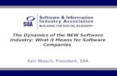 The Dynamics of the NEW Software Industry: What it Means for Software Companies Ken Wasch, President, SIIA.