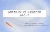 Animals We Learned About Created by Yasmini Iglesias http://www.opencourtresources.com.