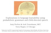 Explorations in language learnability using probabilistic grammars and child-directed speech Amy Perfors & Josh Tenenbaum, MIT Terry Regier, U Chicago.