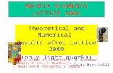 MATRIX ELEMENTS LATTICE 2001 Theoretical and Numerical Results after Lattice 2000 (only light quarks) Guido Martinelli (Special thanks to D. Becirevic,