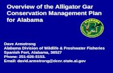 Overview of the Alligator Gar Conservation Management Plan for Alabama Dave Armstrong Alabama Division of Wildlife & Freshwater Fisheries Spanish Fort,