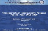 Transportation Improvement Program Fiscal Year 2016-2020 Transportation Improvement Program Fiscal Year 2016-2020 Summary of Document and Projects Advisory.