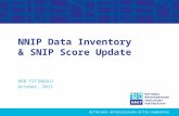 Data Inventory Analysis Rob Pitingolo, The Urban Institute NNIP Partnership Meeting, October 2014 NNIP Data Inventory & SNIP Score Update ROB PITINGOLO.
