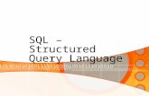 SQL – Structured Query Language. 2 Relational Database Operators Relational algebra determines table manipulations Key operators SELECT PROJECT JOIN Other.