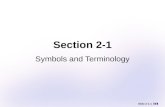 Slide 2-1-1 Section 2-1 Symbols and Terminology. SYMBOLS AND TERMINOLOGY Designating Sets Sets of Numbers and Cardinality Finite and Infinite Sets Equality.