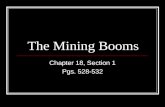 The Mining Booms Chapter 18, Section 1 Pgs. 528-532.
