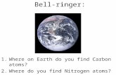 Bell-ringer: 1.Where on Earth do you find Carbon atoms? 2.Where do you find Nitrogen atoms?