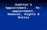 Auditor’s Appointment, Re-appointment, Removal, Rights & Duties 1