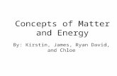 Concepts of Matter and Energy By: Kirstin, James, Ryan David, and Chloe.