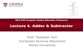 Lecture 4. Adder & Subtractor Prof. Taeweon Suh Computer Science Education Korea University 2010 R&E Computer System Education & Research.
