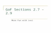 GoF Sections 2.7 – 2.9 More Fun with Lexi. Lexi Document Editor Lexi tasks discussed:  Document structure  Formatting  Embellishing the user interface.