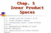 Chap. 5 Inner Product Spaces 5.1 Length and Dot Product in R n 5.2 Inner Product Spaces 5.3 Orthonormal Bases: Gram-Schmidt Process 5.4 Mathematical Models.