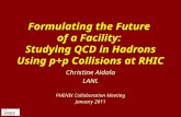 Formulating the Future of a Facility: Studying QCD in Hadrons Using p+p Collisions at RHIC Christine Aidala LANL PHENIX Collaboration Meeting January 2011.